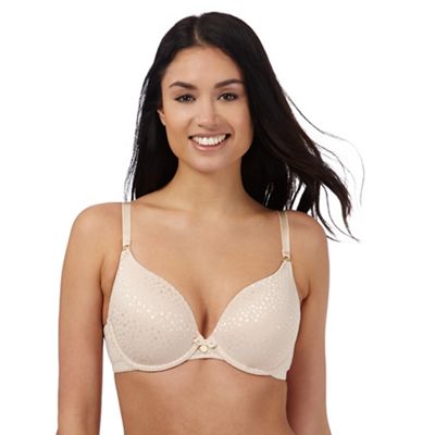 The Collection Nude spot embroidered 'Perfect Fit' t-shirt bra
